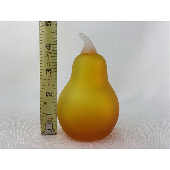 Pilgrim Glass Pear Paperweight Handblown Golden Amberina Vintage - Small Damage - Picture 11 of 11